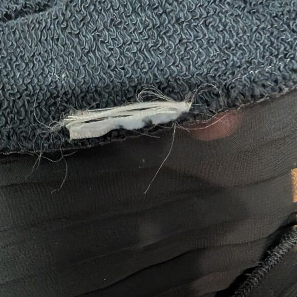 French Connection Sweater MixedMedia Sheer Pleats Classic Casual - Size XS - Picture 7 of 8